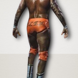 Men's Wrestling Trunks - Orange Yellow Ombre Animal Print