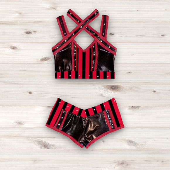 Women's Wrestling Crop Top and Booty Shorts Set - Alexa Fiend Cosplay