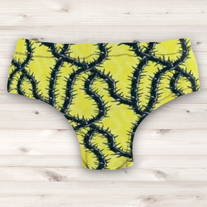 Men's Wrestling Trunks - Yellow Thorn Print