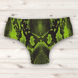 Men's Wrestling Trunks - Lime Reptile Skin Print