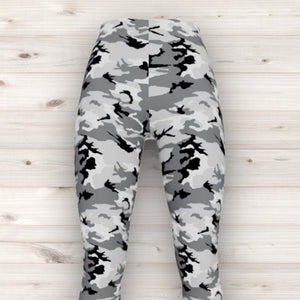 Men's Wrestling Tights - Grey Camo Print