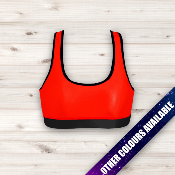 Women's Wrestling Crop Top - Plain With Trim and Contrast Waist