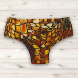 Men's Wrestling Trunks - Gold Mamba Scales Print