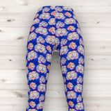 Men's Wrestling Tights - Blue Tiger Face Print