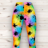 Men's Wrestling Tights - Rainbow Splat Print