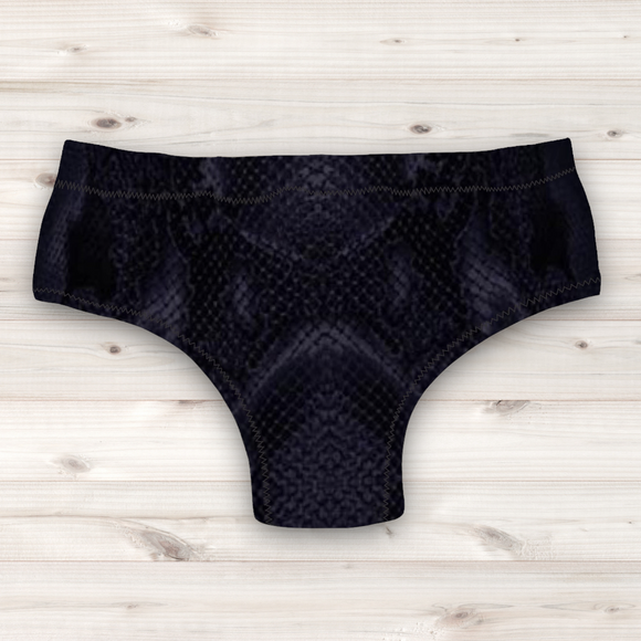 Men's Wrestling Trunks - Charcoal Snakeskin Print