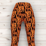 Men's Wrestling Tights - Orange Abstract Print