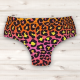 Men's Wrestling Trunks - Orange Yellow Ombre Animal Print