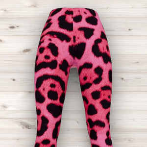 Men's Wrestling Tights - Pink Cheetah Print