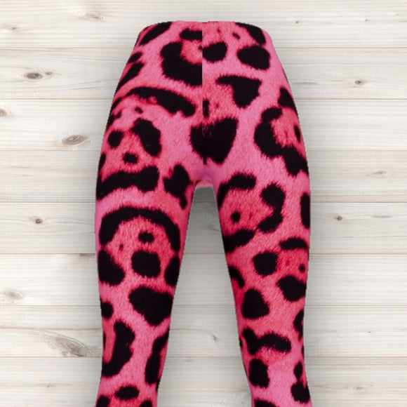 Men's Wrestling Tights - Pink Cheetah Print
