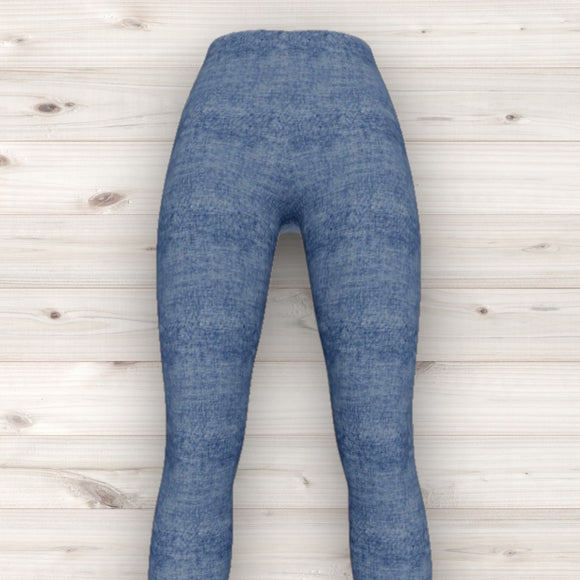 Men's Wrestling Tights - Denim Look Print