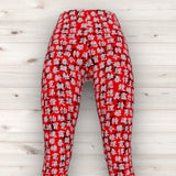 Men's Wrestling Tights - Red Symbol Print