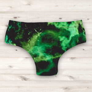 Men's Wrestling Trunks - Green Lightning Print