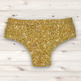 Men's Wrestling Trunks - Gold Glitter Print