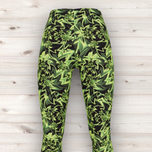 Men's Wrestling Tights - Green Bang Print