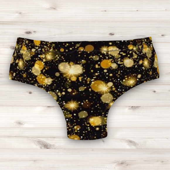 Men's Wrestling Trunks - Gold Light Print