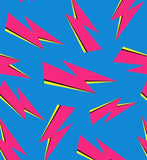 a blue background with pink and yellow lines