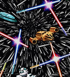 a star wars scene with a bunch of lightsabes