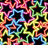 a lot of colorful stars on a black background