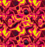 a red and yellow pattern with a black background