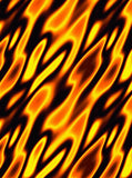 an orange and black background with wavy lines