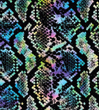 a black background with a multicolored snake skin pattern